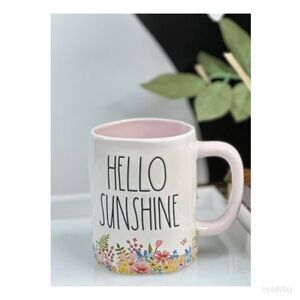 NEW Rae Dunn Mug ☕️ Hello Sunshine Farmhouse Ceramic Cup Floral